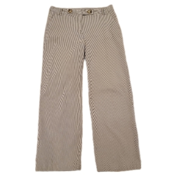 Nautica Women's tan/black/white‎ stripe straight leg pant size 6 - Picture 1 of 7